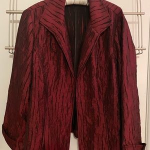 Chicos Burgundy & Black Jacket